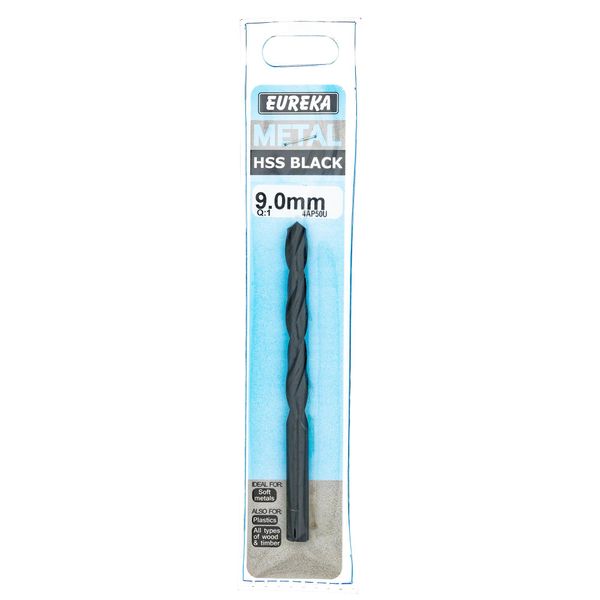 EUREKA DRILL BITS HSS Black 9mm for Metal Q:1 4AP50U