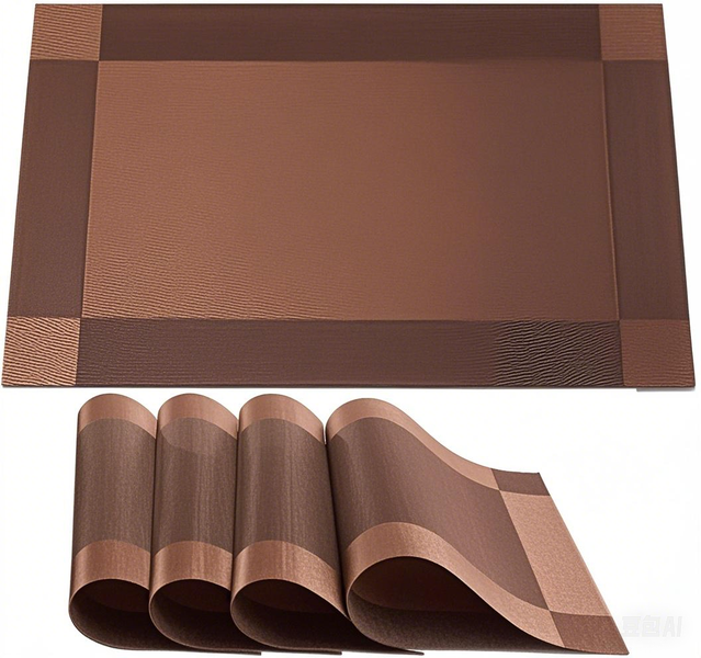 4-Piece Nordic Style Heat-Resistant Washable PVC Western-Style Placemats