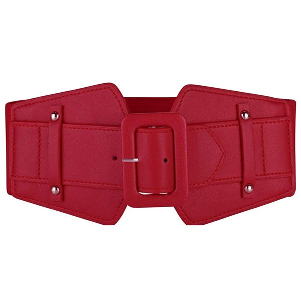 Fashion Women's Wide Faux Leather Elastic Waist Casual Corset Cinch Belt