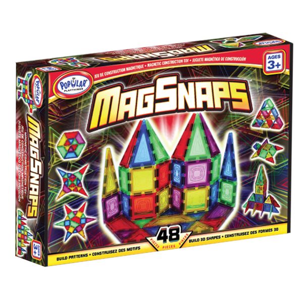Popular Playthings - Mag-Snaps Magnetic Tiles Building Set - 48pcs