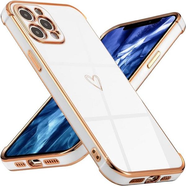 Electroplated love iPhone Cover - White