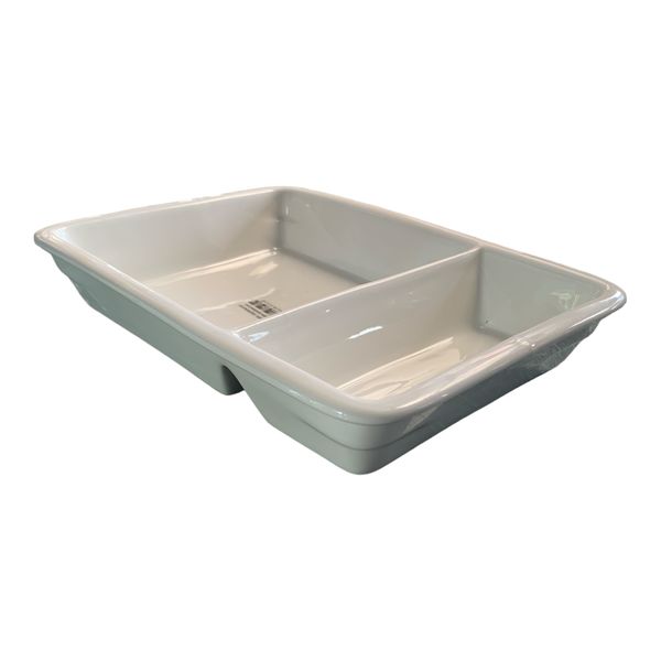 Dish 24X18cm 2Division Rectangular White