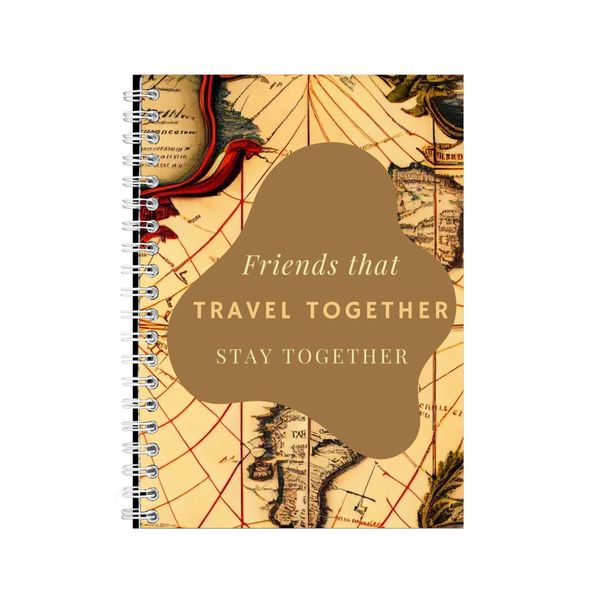Friends A5 Notebook Spiral and Lined with Travel Graphic Notepad Present103