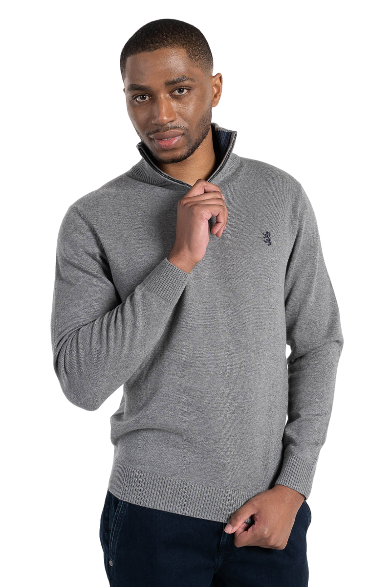Pringle of Scotland Grey Sweater 1/4 Zip Knitwear | Shop Today