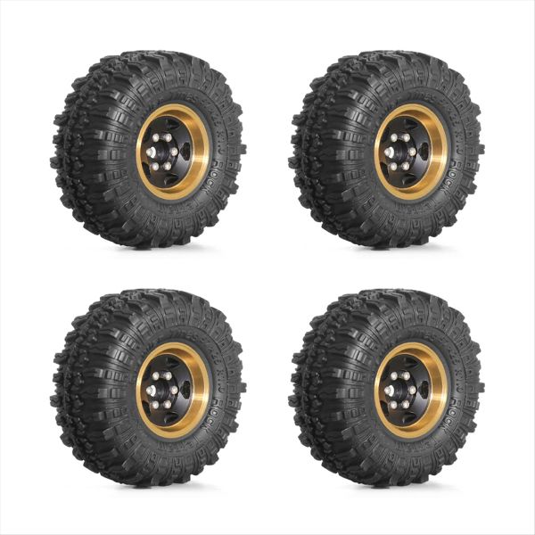 1.0Inch Metal Wheels with Tires Hub Tyre Set for 1/18 Rc Scx24 Rc Car