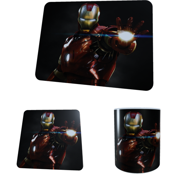 Iron Man - Aesthetic - Coffee Mug, Coaster and Mouse Pad Combo