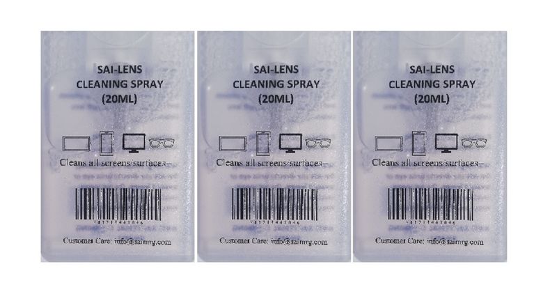 3 Pack Multi surface Pocket 20ml Lens Cleaning Spray - Glass Phone Monitor