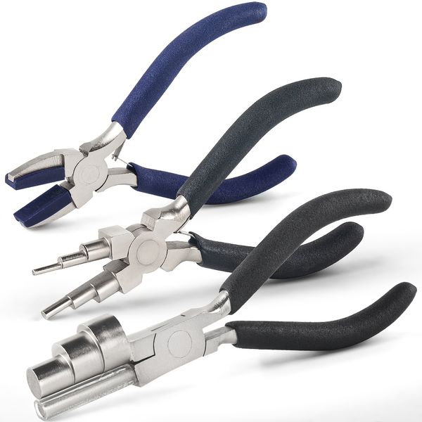 3pcs Precision Pliers Set for Jewelry Making - Flat, Nylon, Looping Tools