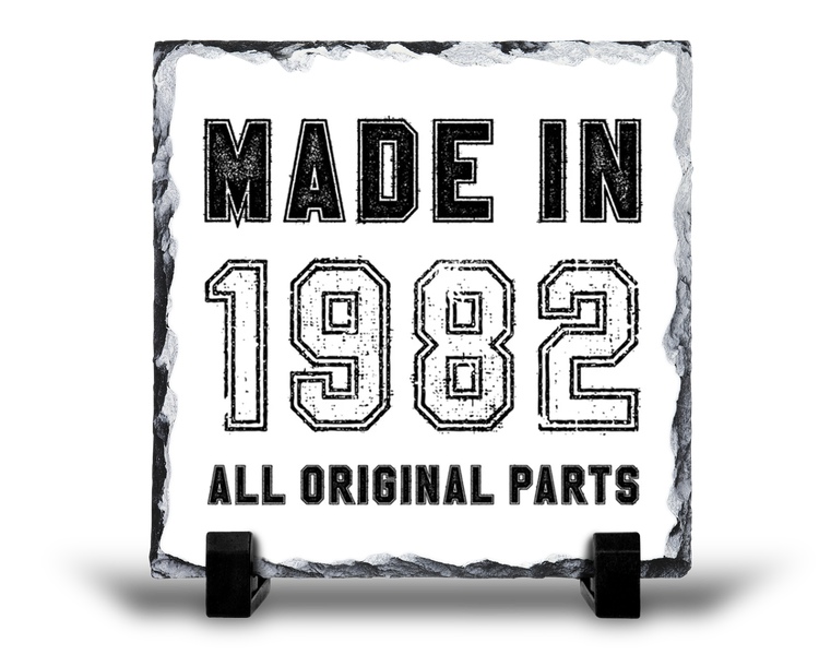 Made In 1982 All Original Parts 40th Birthday Gift Rock Slate