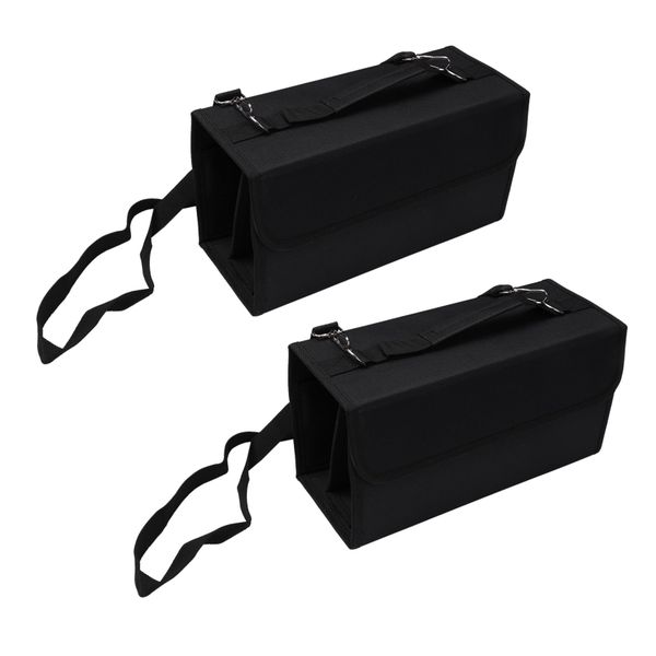 80 Slots Marker Pen Case Bag Durable Sketch Tools Organizer Black