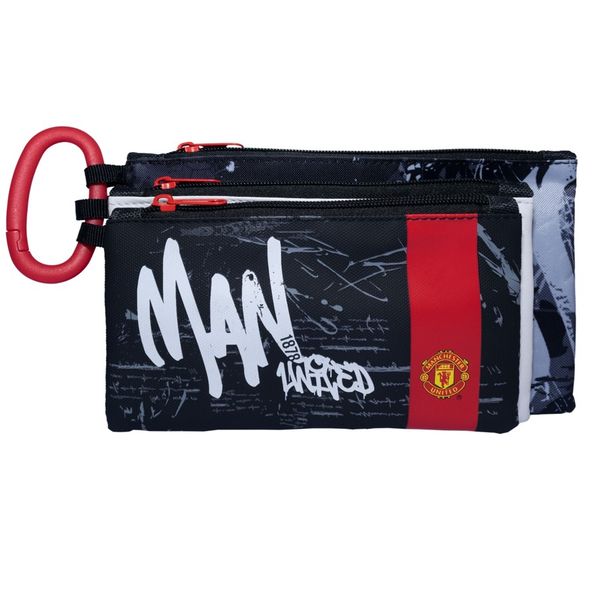 Man United Fc Pencil Case - 3 Compartment W/Handle