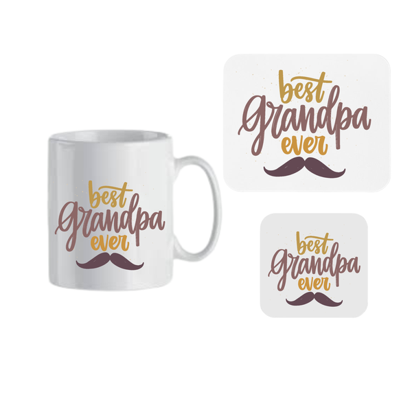 Best Grandpa EVER Mug, Coaster and Mousepad