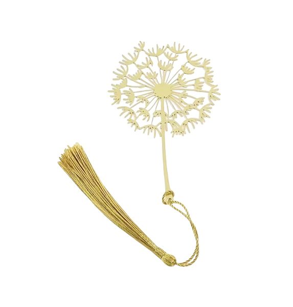 Japanese Golden Leaf Tassel Bookmark - Elegant Metal Page Holder