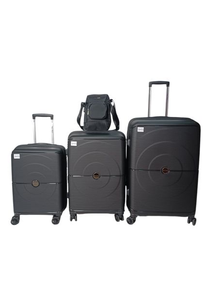 4-Piece Hard Shell PP Luggage Set - O-Type Design Travel Suitcases