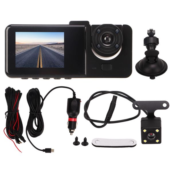 2" Full HD Car DVR - 3 Cam Night Vision