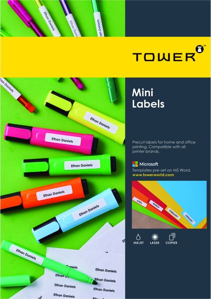 Tower A4 Self Adhesive Printable Labels - 100 Sheets