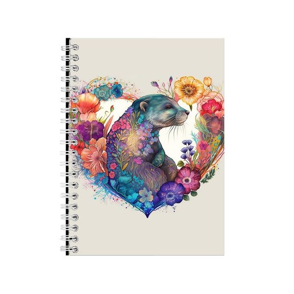 Stoat 4 Watercolor Heart Notebook Animal Gift Idea Notepad Pad 118
