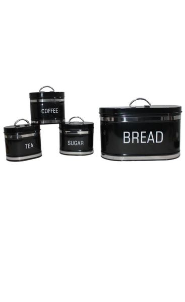 Dream World Bread Bin &amp; Canister Set 4 Piece Retro