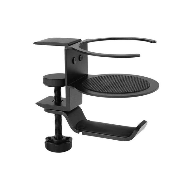 2 In 1 Aluminum Alloy Gaming Headphone Desk Mount Hanger Cup Holder