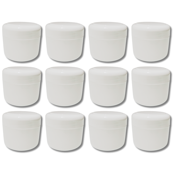 Pack of 12 - 125 g Euro Jar with Lid - White