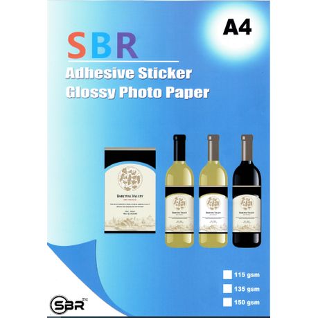 SBR A4 Self Adhesive Glossy Sticker Photo Papers - 135gsm Image