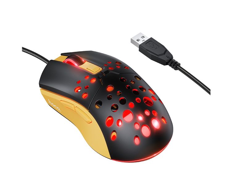 Hoco.GM51 Sky Luminous Wired Gaming Mouse RGB 3600 DPI USB Black PC Edition