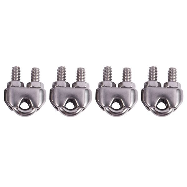 4 Pcs Stainless Steel Cable Clip Saddle Clamp Compatible with None