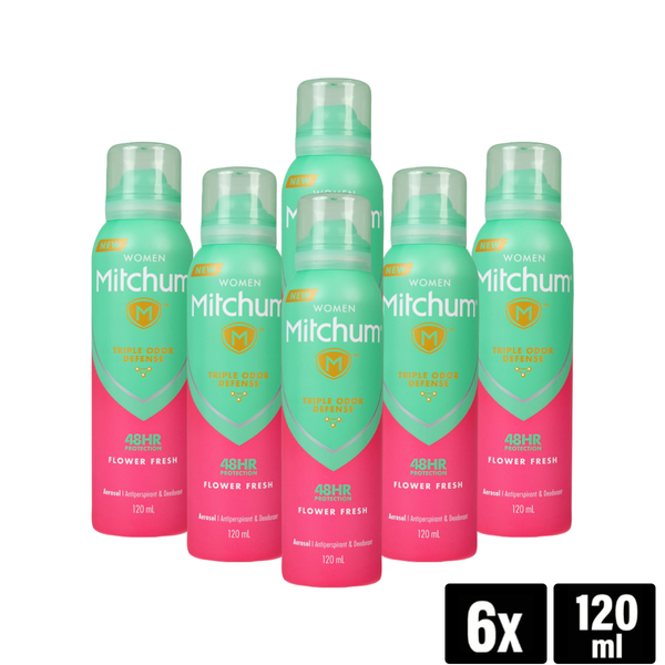 Mitchum Advanced Antiperspirant &amp; Deodorant Flower Fresh 120ml x 6 Pack