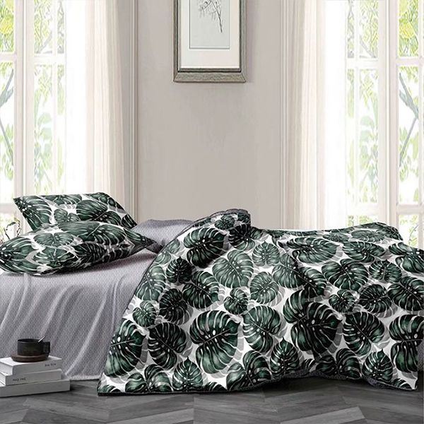 Pillow Talk Lily Pad Cotton Blend Duvet Cover set - 5 Piece