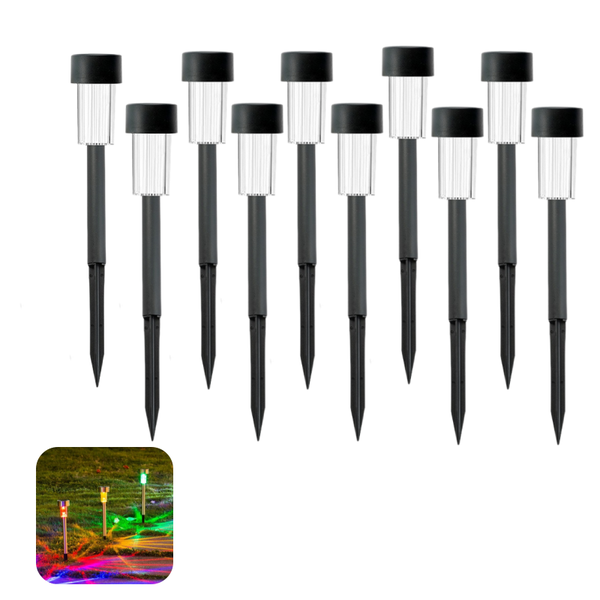 10 Pieces Of Waterproof Solar LED Light Garden Lamp Pathway Lights