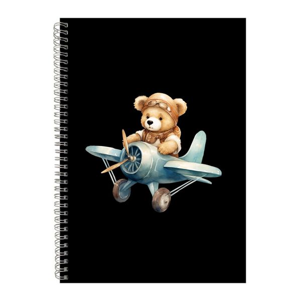Pilot_2 A4 Notebook Spiral Lined Teddy Bear Lovers Graphic Notepad Gift 189