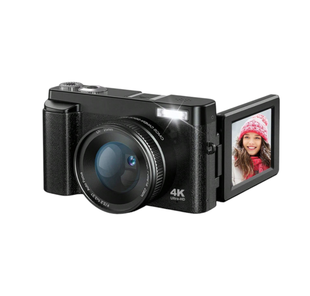 4K Digital Camera With Versatile Touchscreen LCD &amp; Optical Zoom - Black