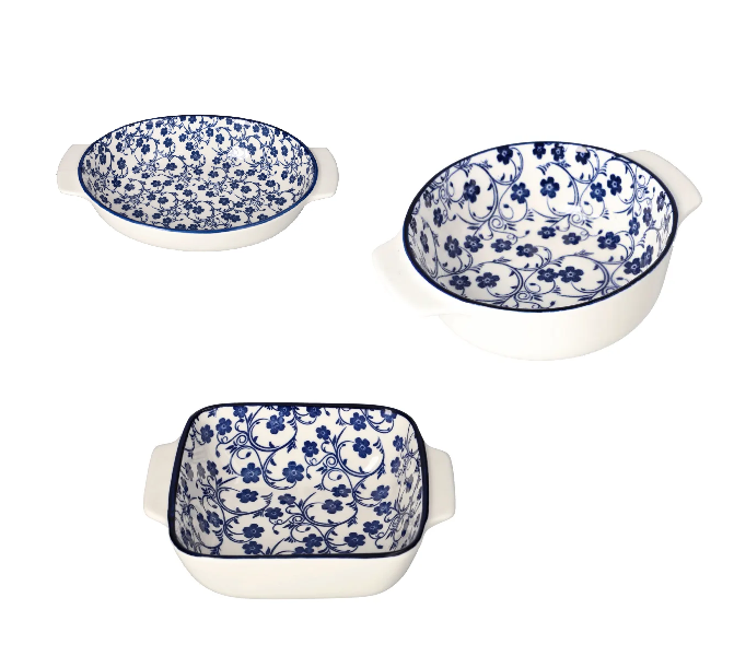 Mento Floral Pasta Bowl 3 Piece Set