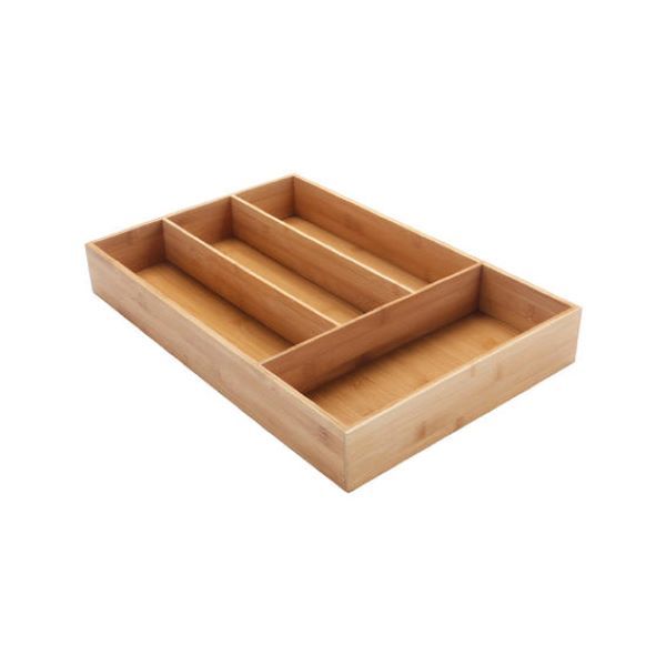 Cutlery Divider 32x24x4cm 4 Division Bamboo