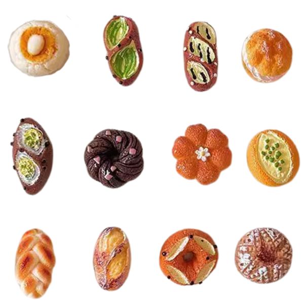 Cute Mini Bread Fridge Magnets - Set of 12 Cute Bakery-Themed Magnets