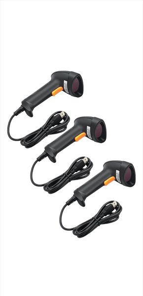 Handheld Laser Barcode Scanner USB 2.0 Wired Pack Of 3
