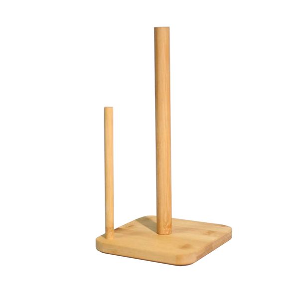 Bamboo Wood Vertical Counter Top Paper Towel Holder