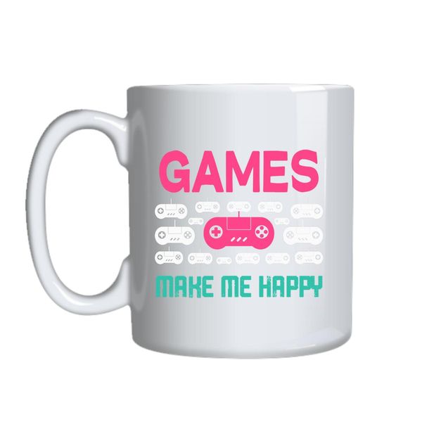 Games Make Me Happy Mug Gift Idea 140