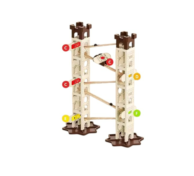 Kids-Up 103 Piece STEM Marble Run Set Featuring Music Pillars &amp; Maze Track