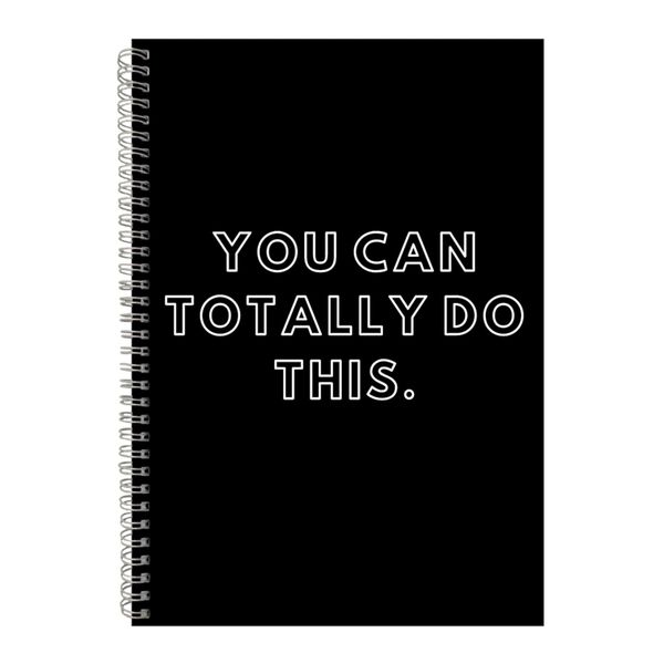 Totally A4 Notebook Spiral and Lined Motivational Saying Graphic Notepad244