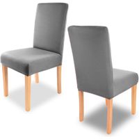 2 Dining Chairs With Padded Seat & Oak Finish Legs