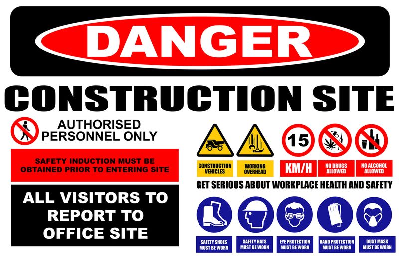 Danger Construction Site Authorised Personnel Only 80x120cm Sign.