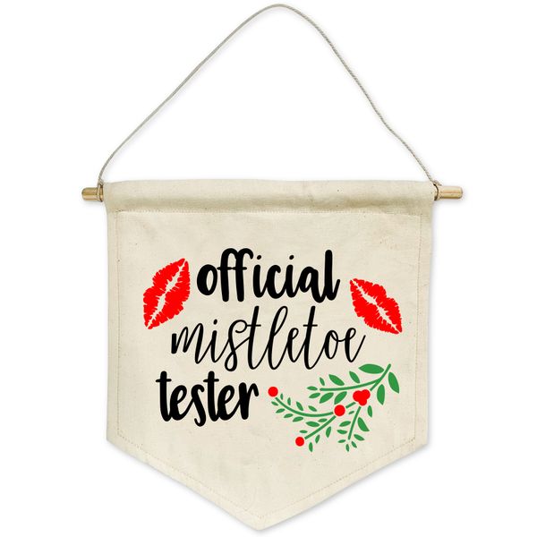 Mistletoe tester Christmas cotton banner decor