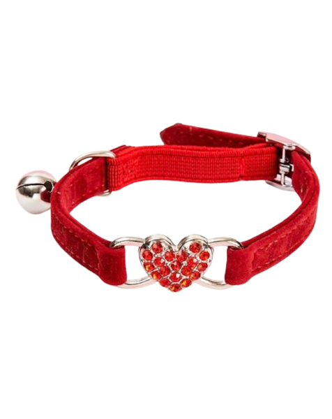 Pet Collar With Heart Adjustable For Dogs And Cats