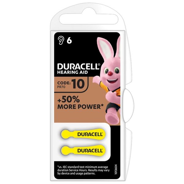 Duracell Hearing Aid Batteries 10 - 6 Pack