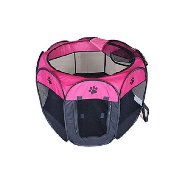 Foldable Pet Playpen Yard Mesh Shade Cover - Pet cage Pink cage