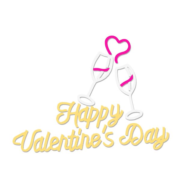 Happy Valentine's Day Neon Sign Romantic Valentine Neon Lights Wall Decor