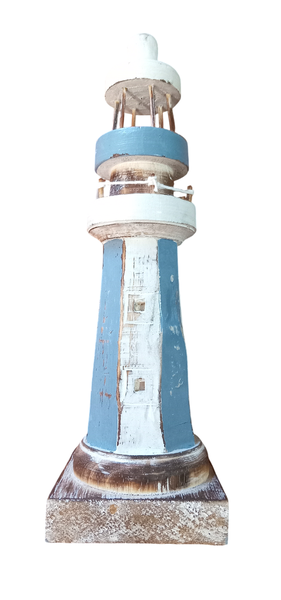 Lighthouse Wooden Decor - Striped 30cm