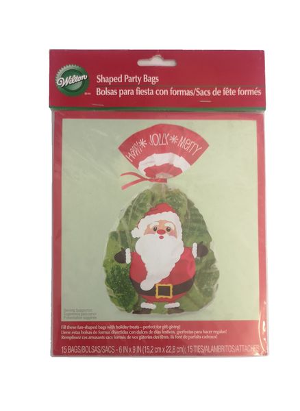 Wilton 15pk Secret Santa Shaped Party Candy Treat Sweet Gift Bag
