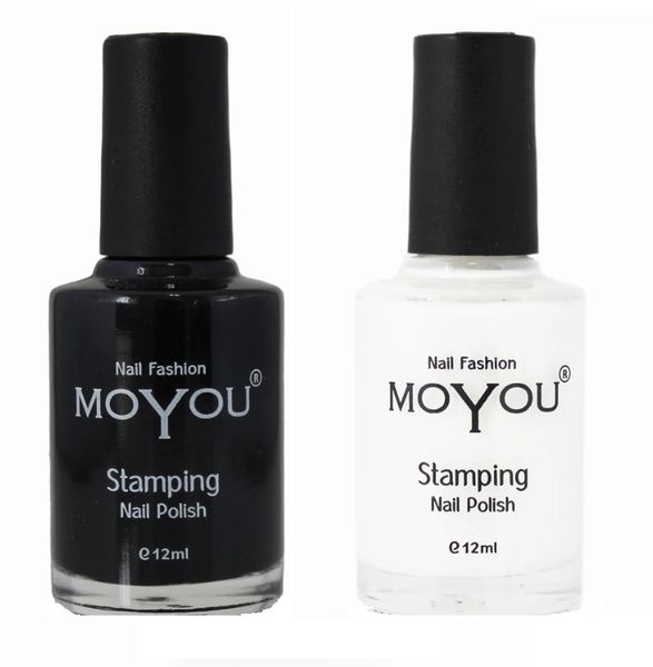 WHITE NIGHT MoYou Stamping Nail Polishes (Black&amp; White)